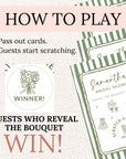 Whimsical Garden Bridal Shower Game, Green Striped Bridal Shower Scratch Off Game Hand Drawn Wedding Shower Activity PRINTED + SHIPPED - CÔTIER BRAND