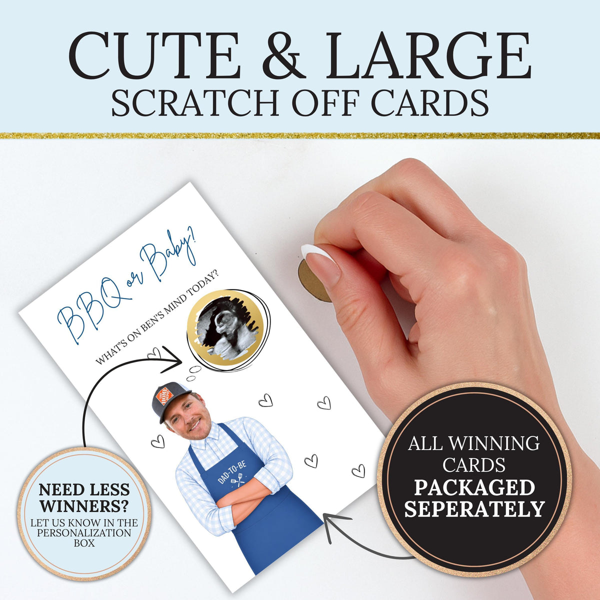 Custom Printed BBQ Baby Shower Game Dad To Be Baby Q Baby Shower Scratch Off Game BBQ or Baby? Printed Coed Party Game Red Blue - CÔTIER BRAND