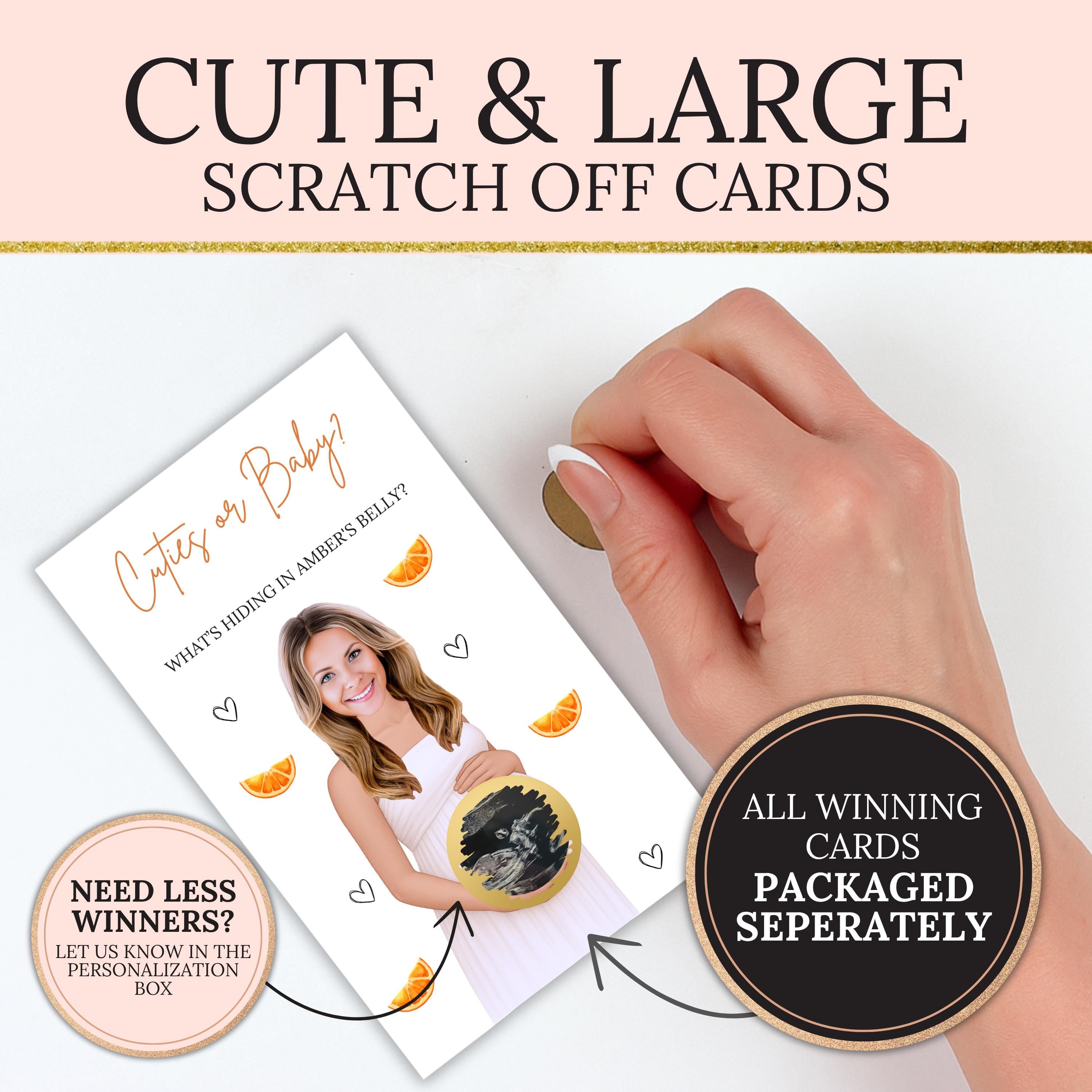Custom Little Cutie Baby Shower Game Orange Baby Shower Gingham Cuties or Baby Shower Scratch Off Game Printed A Cutie Is On The Way