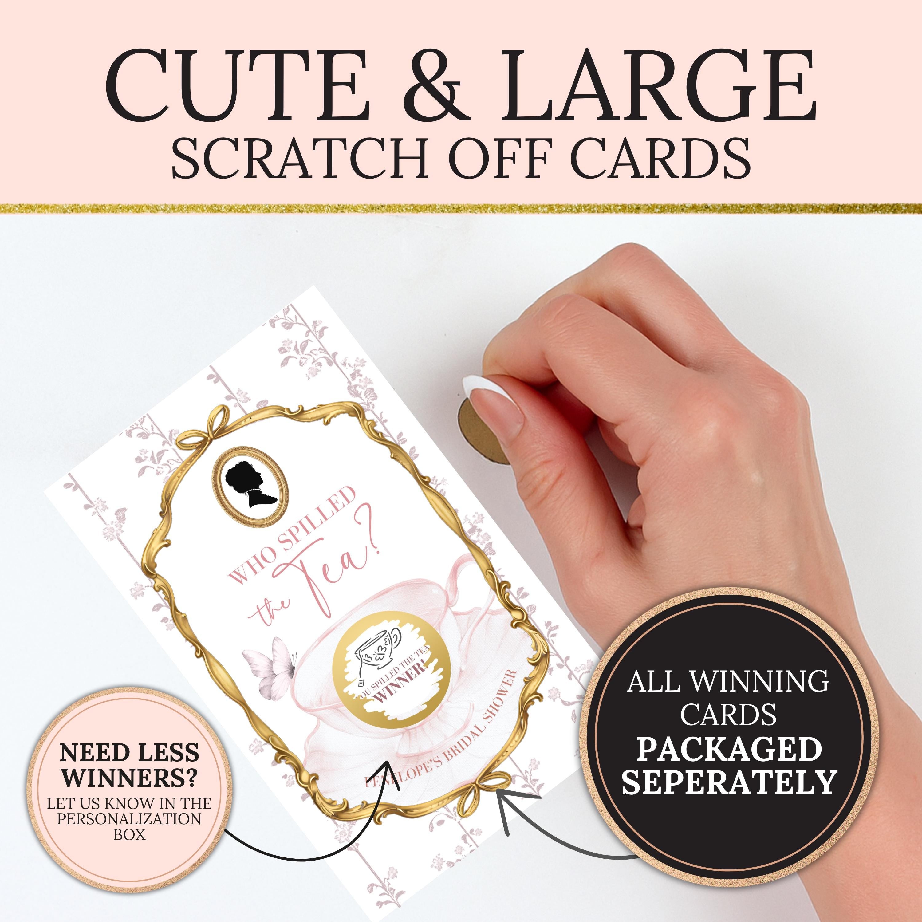 PRINTED + SHIPPED Vintage Victorian Bridal Shower Scratch Off Game Purple High Tea Bridal Shower Game Lilac Bridal Shower Tea Party Custom