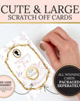 PRINTED + SHIPPED Vintage Victorian Bridal Shower Scratch Off Game Purple High Tea Bridal Shower Game Lilac Bridal Shower Tea Party Custom