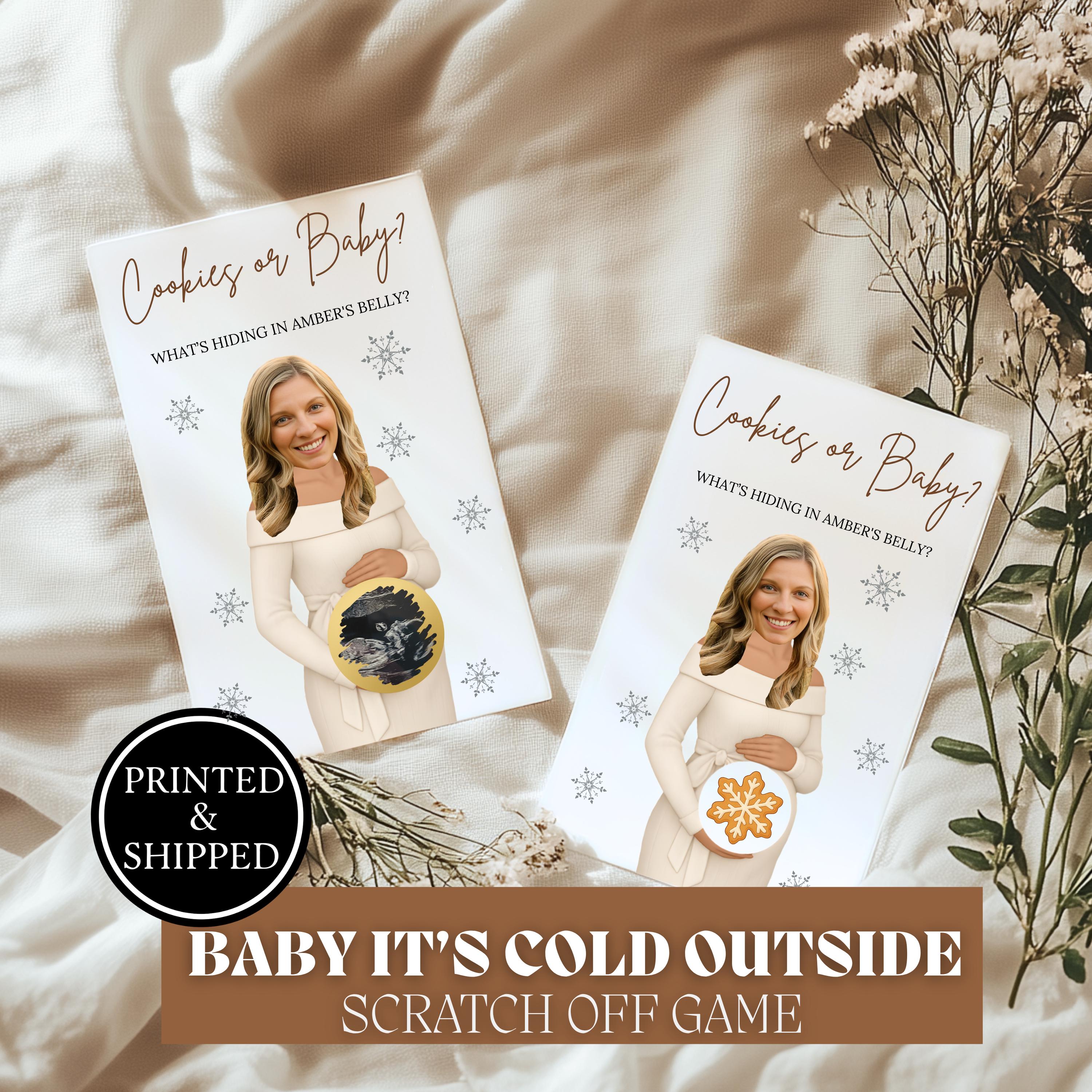 Custom Baby Shower Game Christmas Gender Neutral Baby Shower Scratch Off Game Holiday Baby Shower Game Its Cold Outside Baby Shower Boho