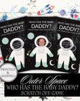 Space Baby Boy Baby Shower Game Outer Space Themed Scratch Off Game Celebrity Who Has The Baby Daddy Printed Houston We Have A Boy - CÔTIER BRAND