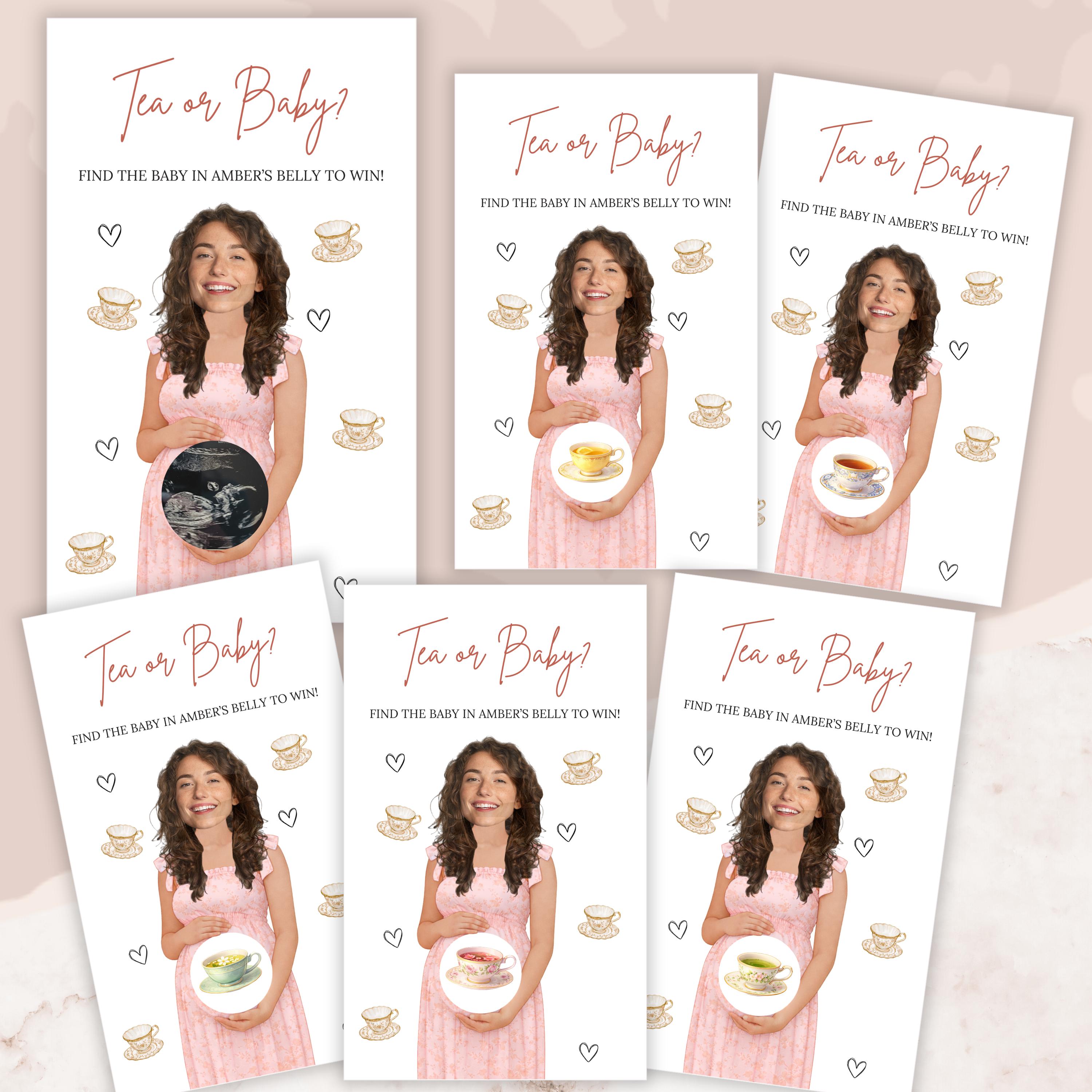 Tea or Baby - Baby Shower Scratch off Game