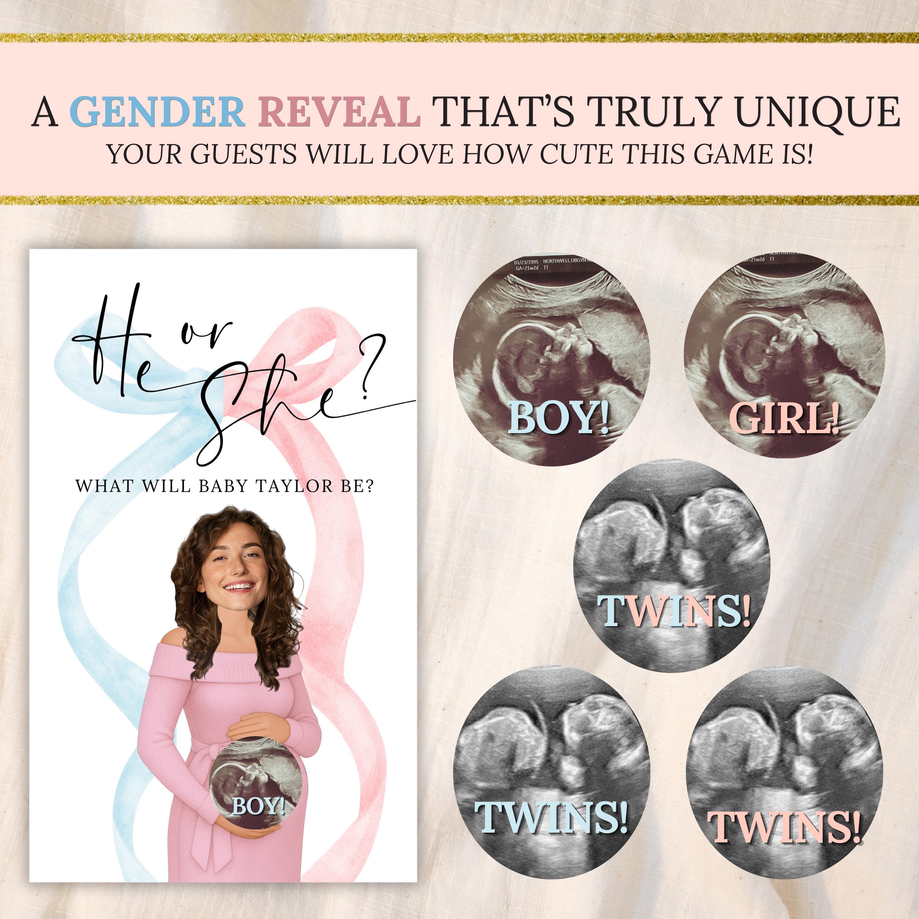Coquette Bow Gender Reveal Scratch Off Game, He or She Gender Reveal Game Bow Theme, What Will Baby Be Scratchers, Pink or Blue Custom - CÔTIER BRAND
