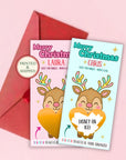 Personalized Merry Christmas Scratch Off Coupons Pink Retro Christmas Trip Reveal Voucher Scratch Off Holiday Scratchers Xmas Reindeer - CÔTIER BRAND