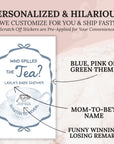 Tea Baby Shower Scratch Off Game Afternoon Tea Party Baby Shower Game Who Spilled The Tea Vintage Tea Themed Blue Baby Game Fun Unique TEA9 - CÔTIER BRAND