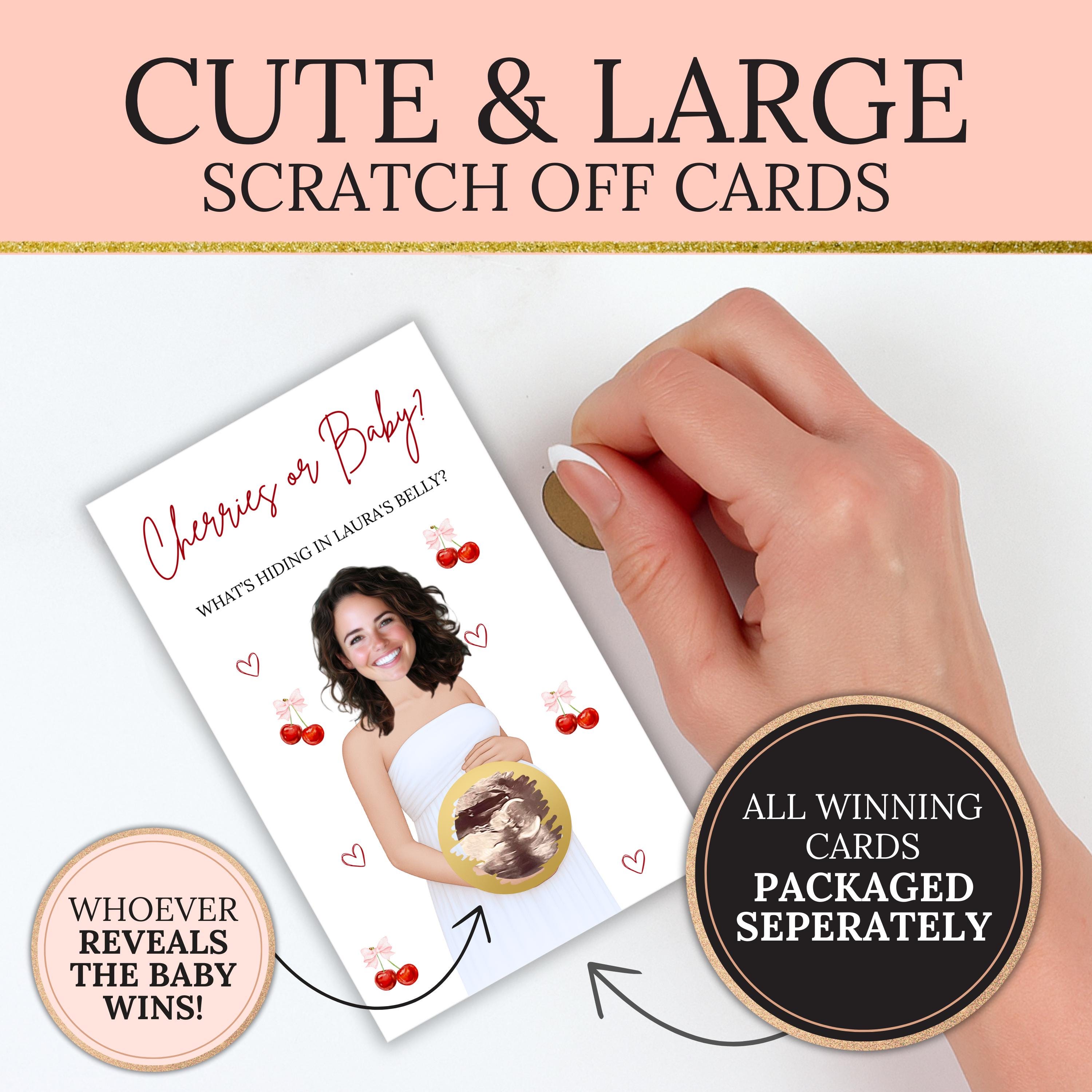 Custom Cherry On Top Baby Shower Game Cherry Themed Baby Shower Scratch Off Game Funny She's The Cherry On Top Party Game Cherries or Baby?