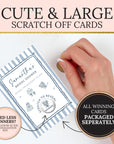 Beach Bridal Shower Game Coastal, Seashells and Wedding Bells Bridal Shower Scratch Off Game Hand Drawn Blue Stripes PRINTED + SHIPPED - CÔTIER BRAND