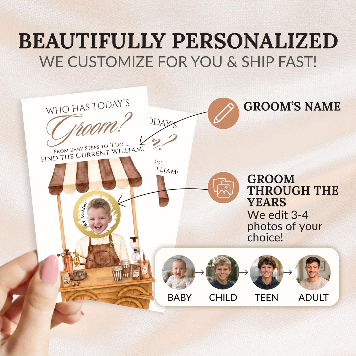 Personalized Love Is Brewing Bridal Shower Scratch Off Game Who Has Today's Groom Scratch Off Game Coffee Themed Wedding Shower Printed - CÔTIER BRAND