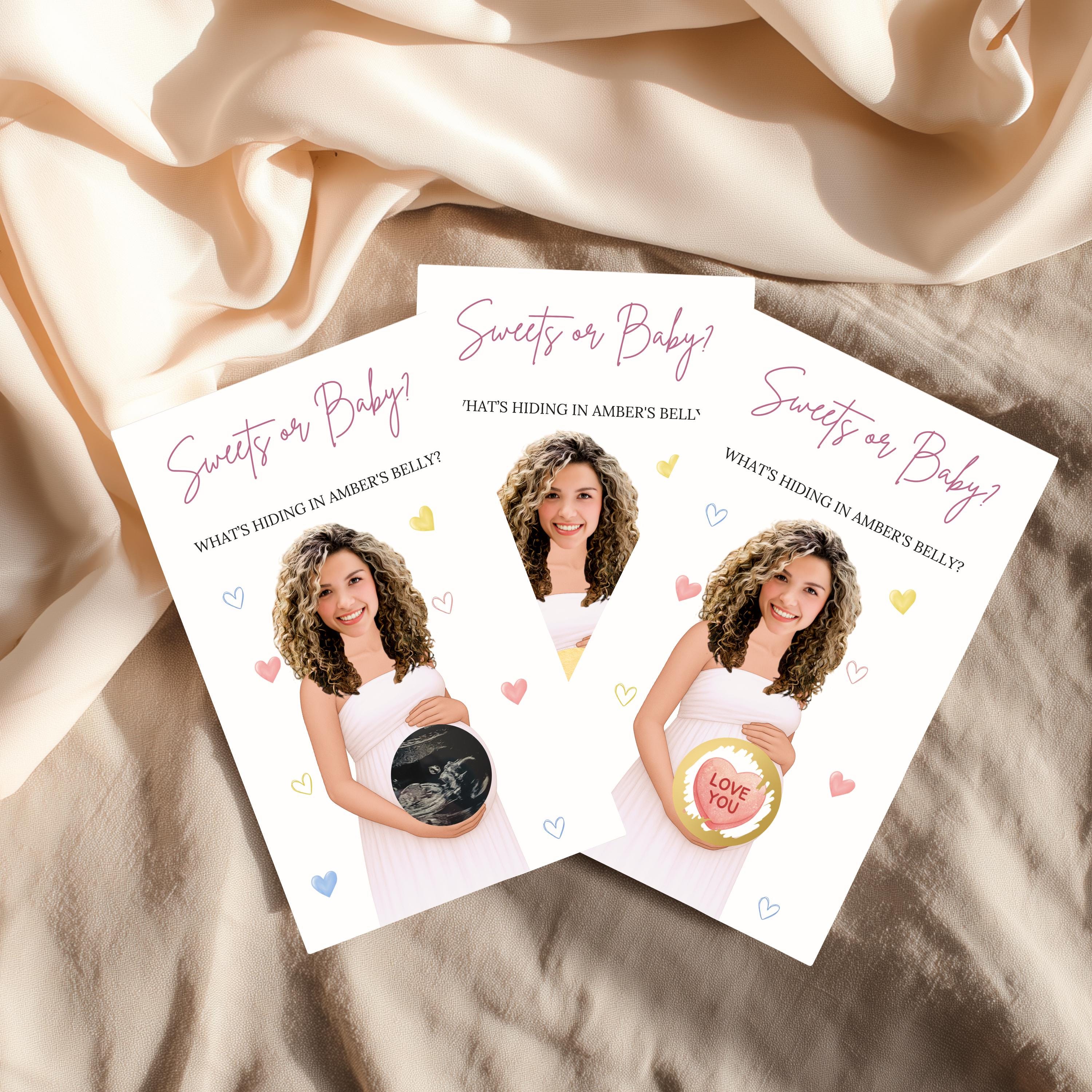 PRINTED + SHIPPED Valentine Baby Shower Game A Little Sweetheart Baby Shower Scratch Off Game Conversation Hearts Sweets or Baby? Custom