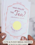 Bridal Shower Game Tea Party Bridal Shower Scratch Off Game Who Spilled The Tea Themed Sage Green Wedding Shower Par-Tea Bride To Be TEA6