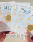 Custom Boy Twinkle Twinkle Little Star Baby Shower Game Dark Blue Stars Baby Shower Scratch Off Game Boho Celestial Baby Shower