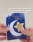 Over The Moon Baby Shower Game Personalized Moon and Stars Baby Shower Scratch Off Game Boho Celestial Baby Shower Boy Theme