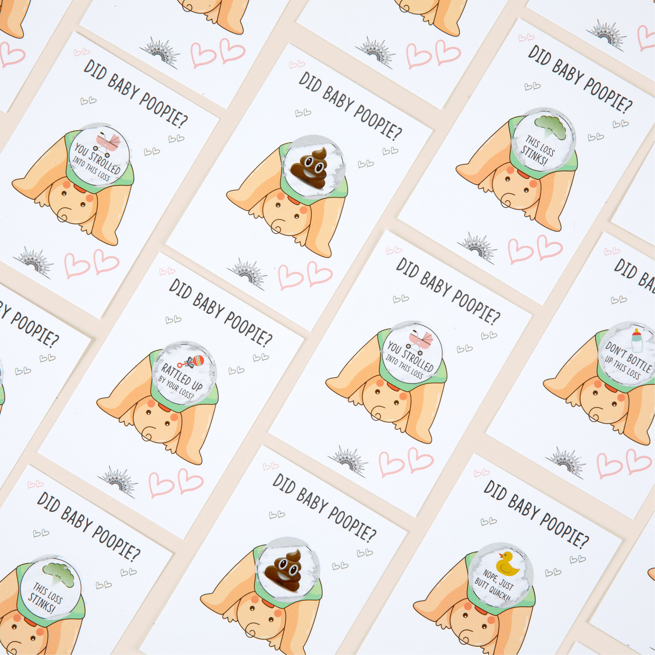 Did Baby Poopie?® - Baby Shower Poop Emoji Lottery Game - CÔTIER BRAND