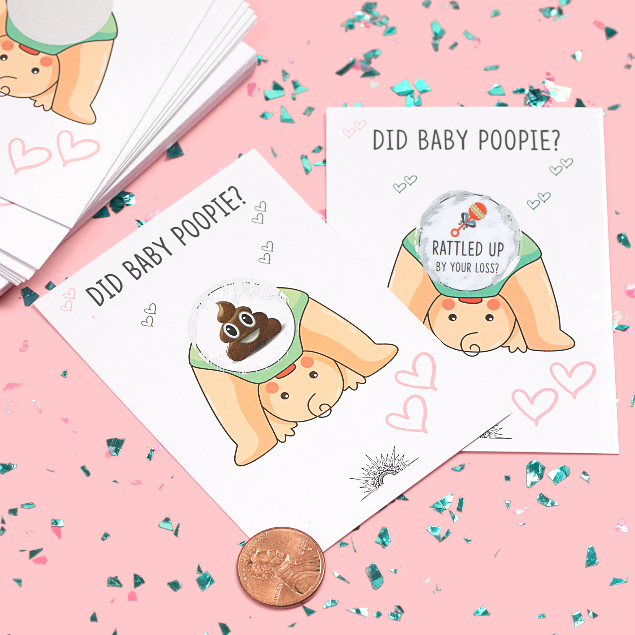 Did Baby Poopie?® - Baby Shower Poop Emoji Lottery Game - CÔTIER BRAND