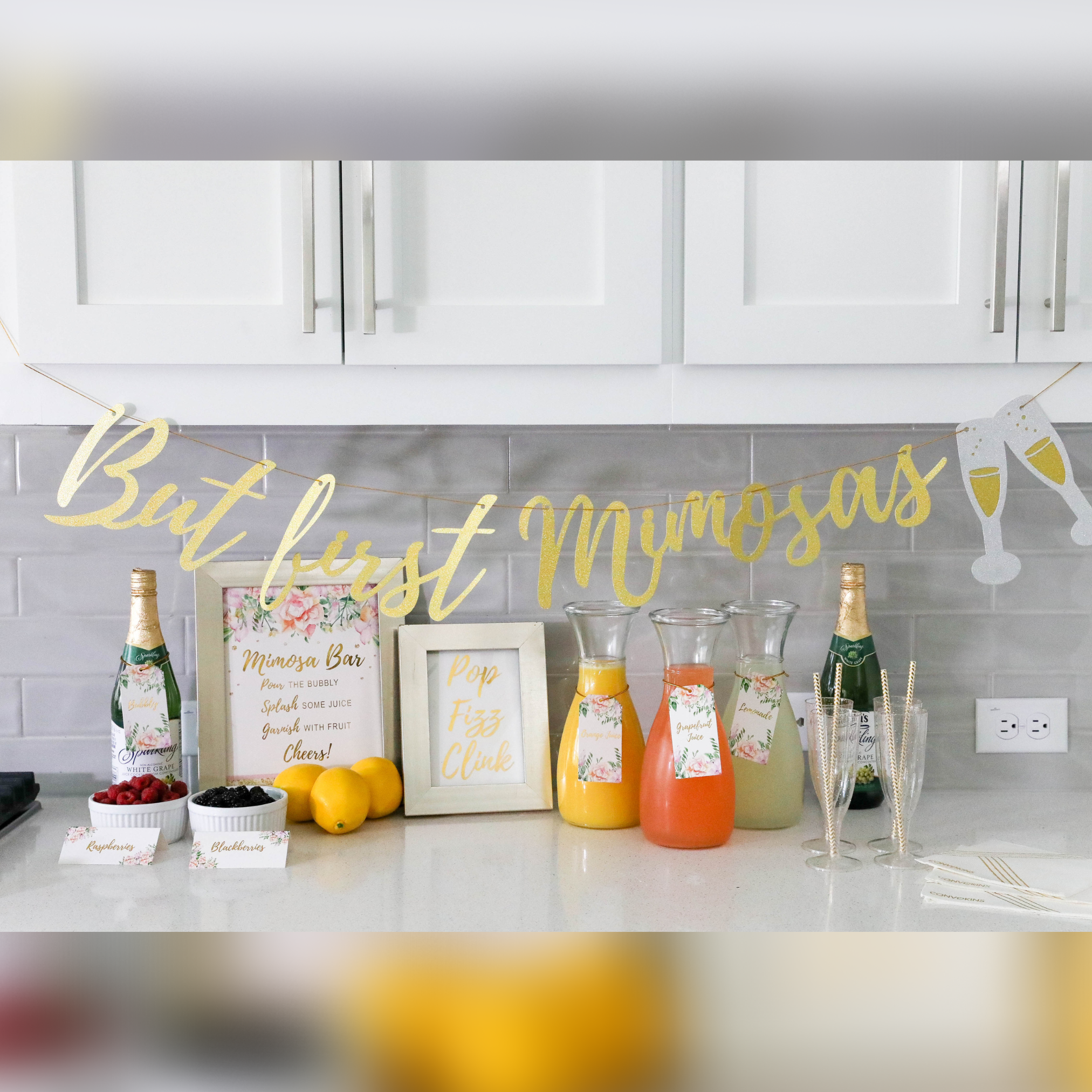 Mimosa Bar Kit Party Floral Decorations Perfect for Any Occasion - Gold